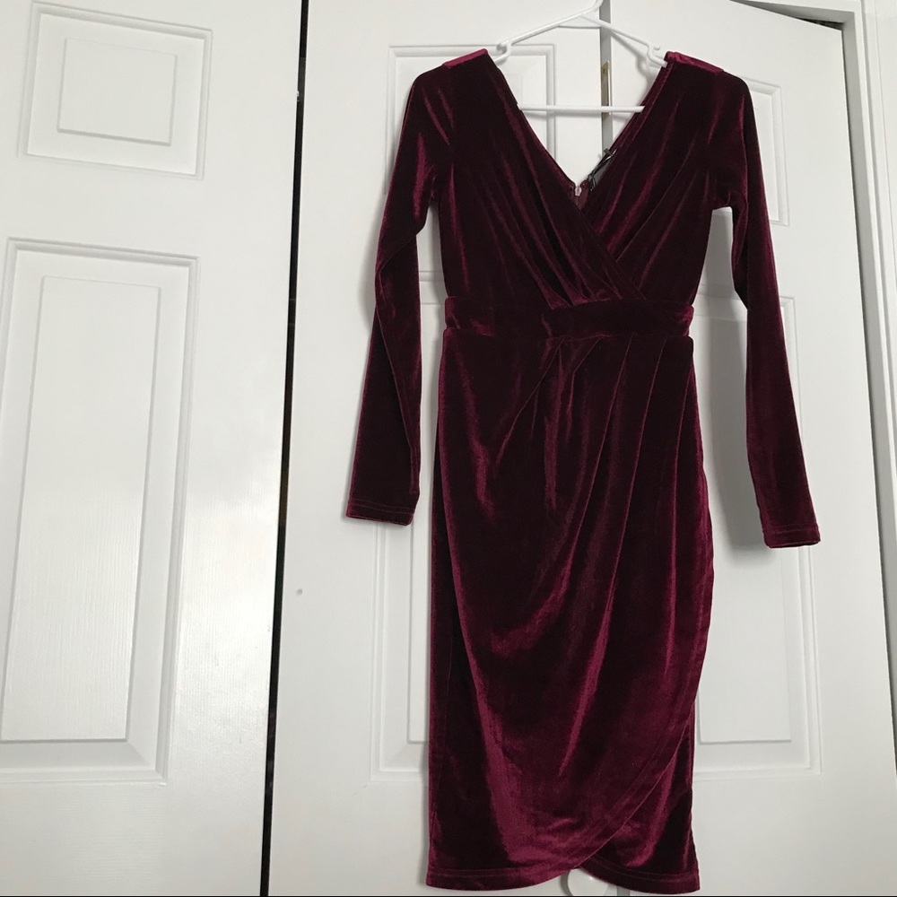 Jay Jay Co. red velvet wrap dress